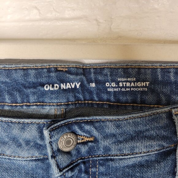 Old Navy Women's Size 18 Jeans OG Straight High Rise Secret Slim Pockets - Picture 3 of 4